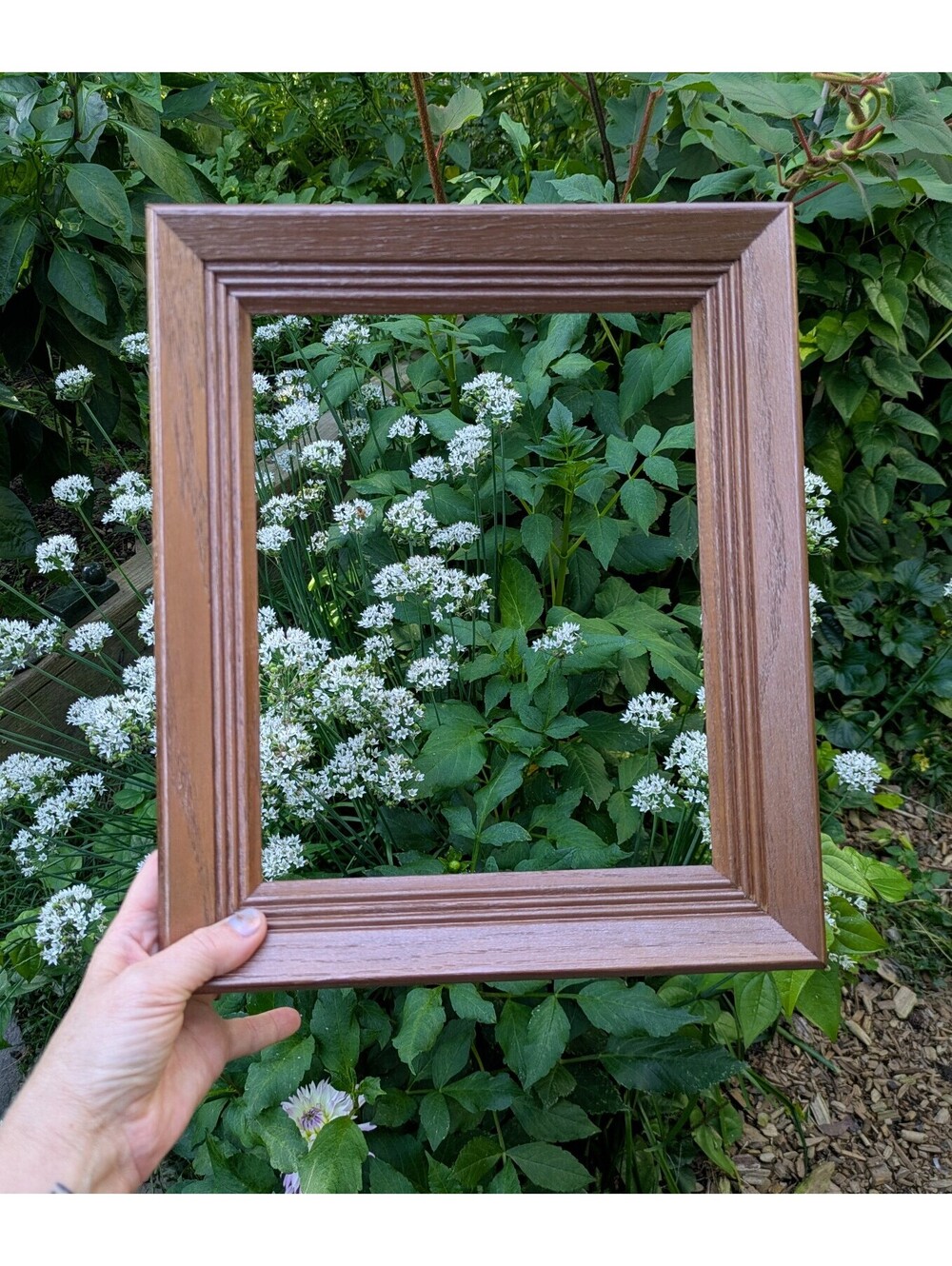 Solid wood vintage frame, fresh finish in subtle metallic copper